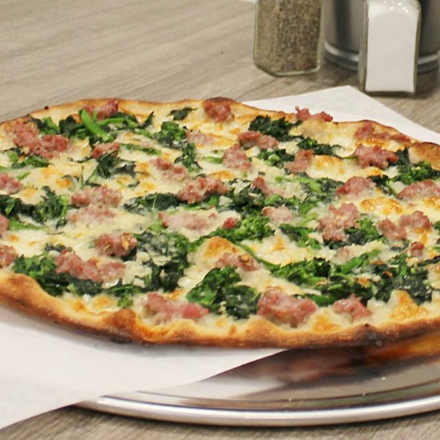 White Broccoli Rabe & Lamberti Sausage Pizza (Large).